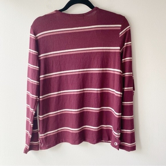 pink rose vintage striped lightweight sweater - Picture 2 of 8